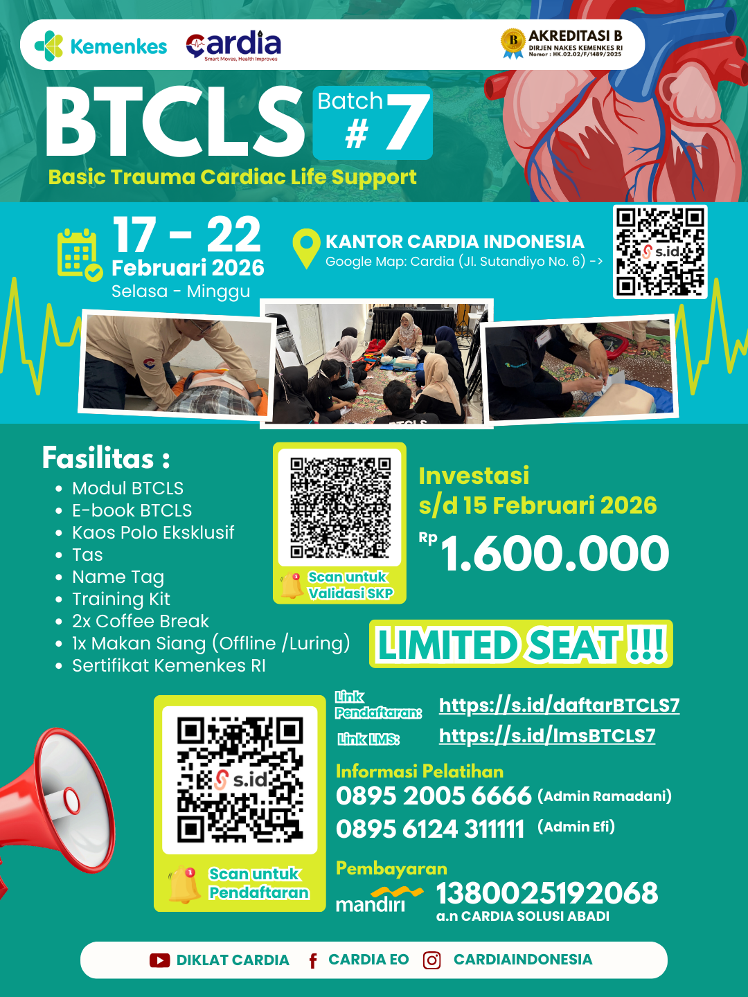 Gambar Pelatihan Basic Trauma Cardiac Life Support (BTCLS) Batch 7