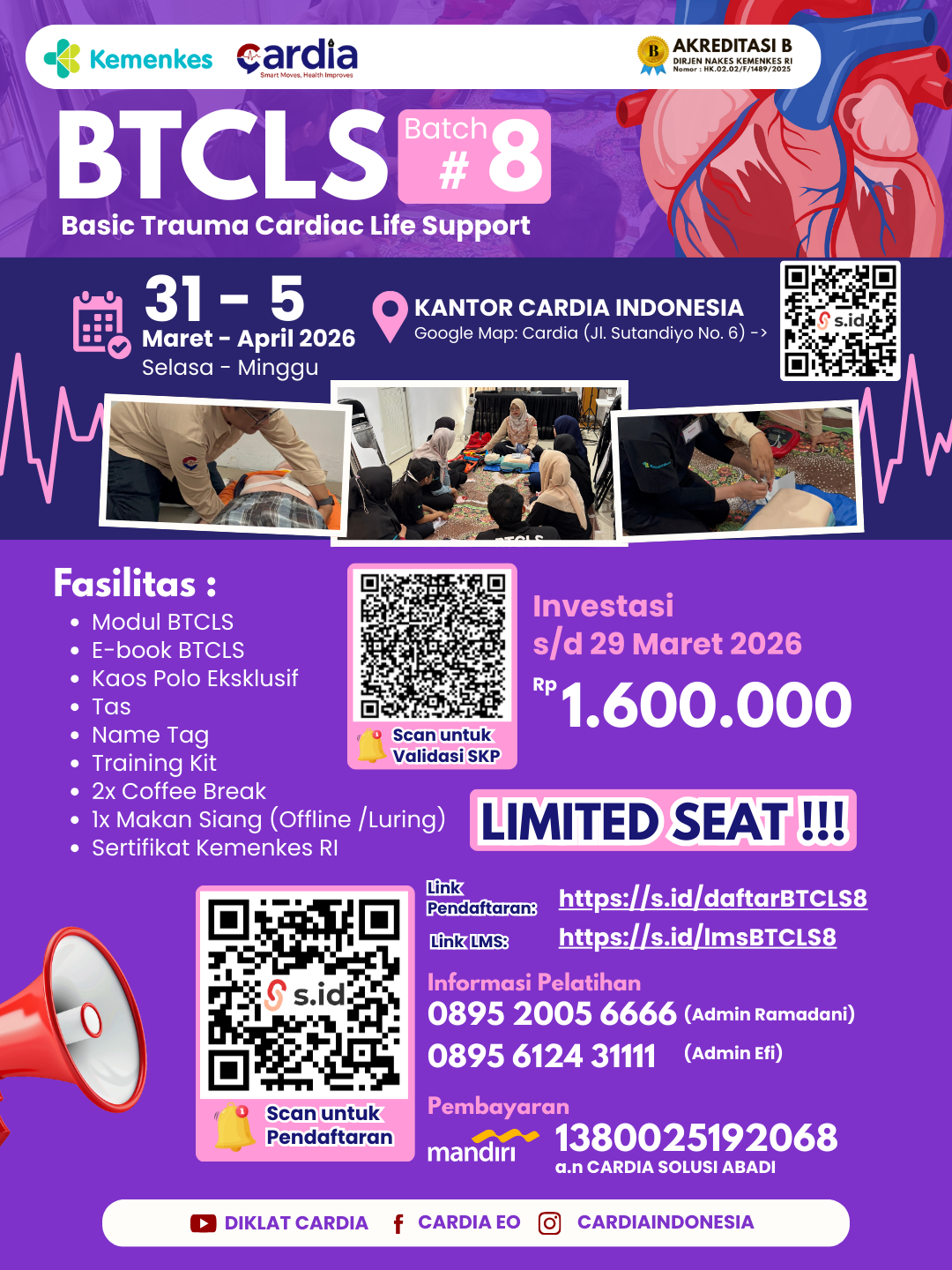 Gambar Pelatihan Basic Trauma Cardiac Life Support (BTCLS) Batch 8