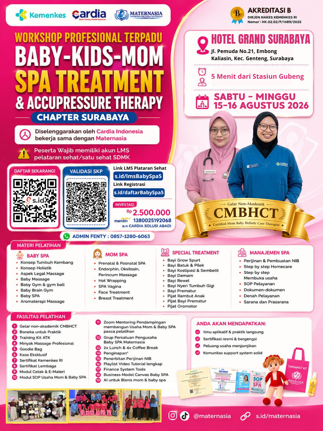 Workshop: Profesional Terpadu Baby–Kids–Mom Spa Treatment & Accupressure Therapy Batch 5 - Kota Surabaya