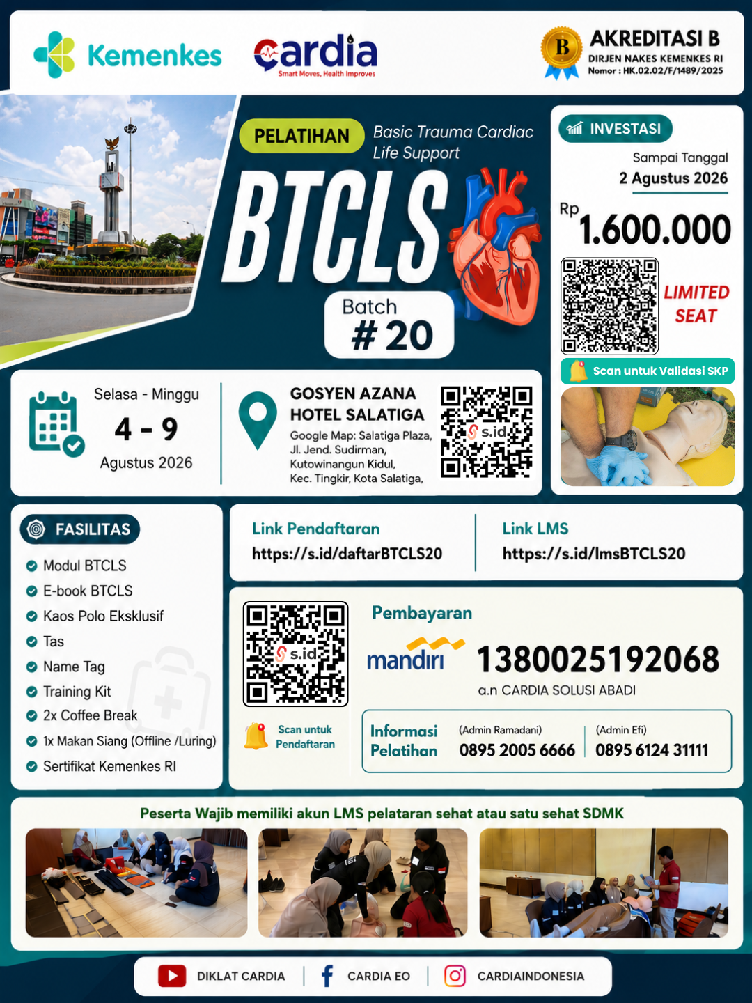 Pelatihan Basic Trauma Cardiac Life Support (BTCLS) Batch 20 - Kota Salatiga
