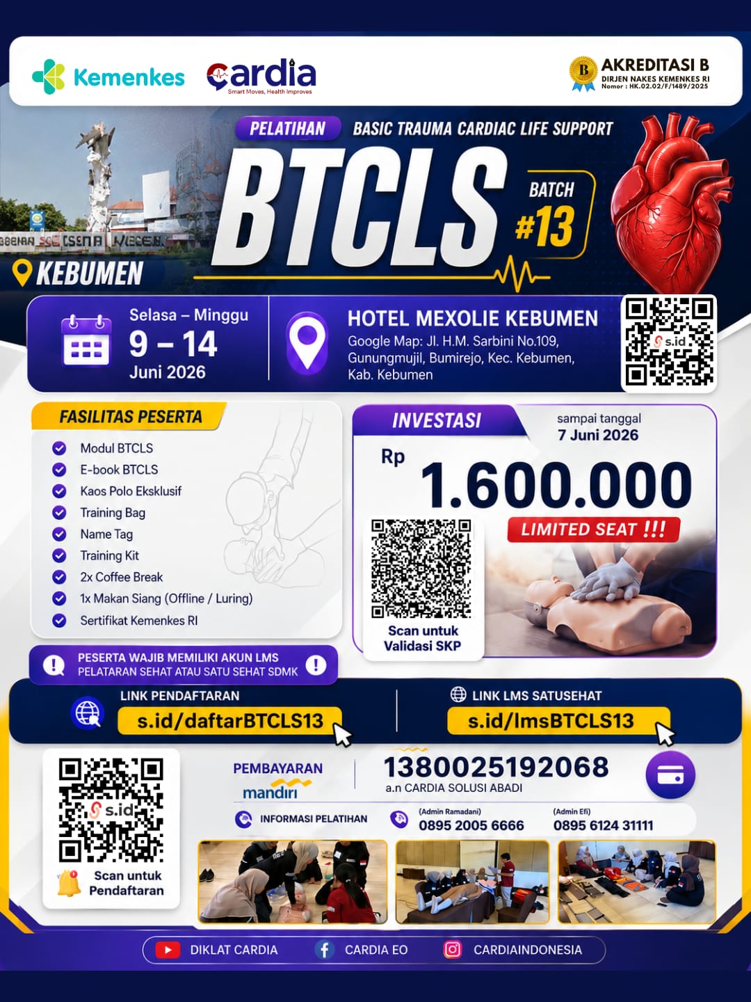 Gambar Pelatihan Basic Trauma Cardiac Life Support (BTCLS) Batch 13